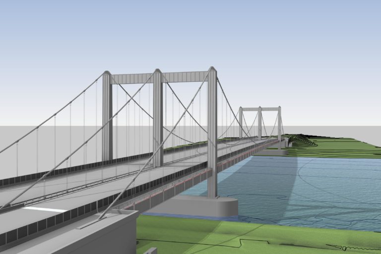 Grafik der Rodenkirchener Brücke - Building Information Modeling (BIM)